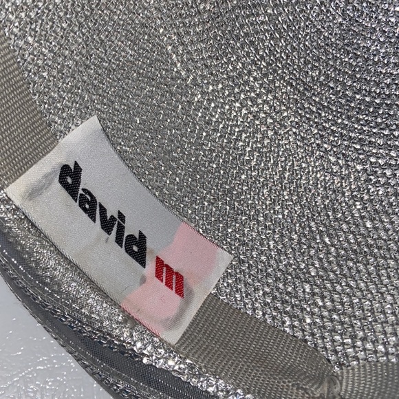 Fabulous David M Metallic Silver Church Dress Hat - Picture 9 of 11